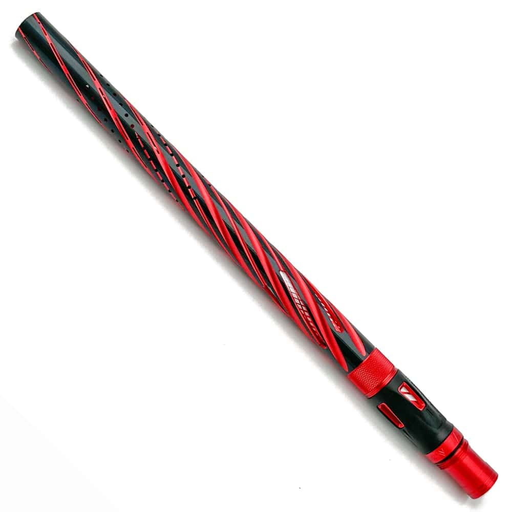 Red and black paintball barrel